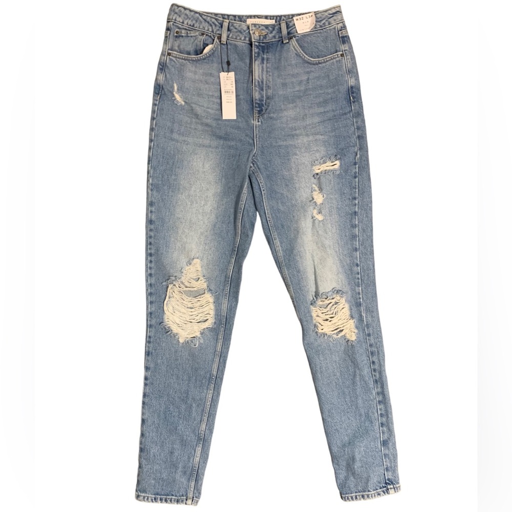NWT Topshop Mom High Waisted Tapered Leg Jeans Size 32